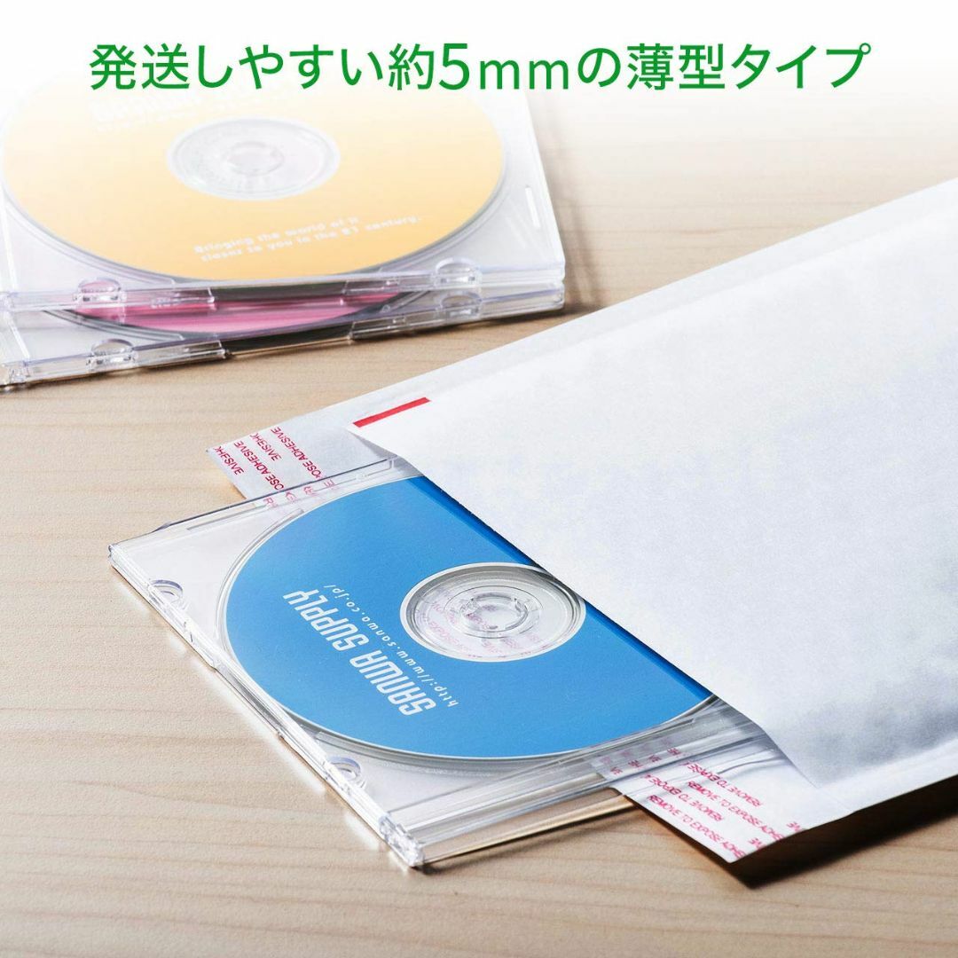 サンワサプライ CD・DVD・BDケース 1枚収納×100枚セット 厚さ5mmクの