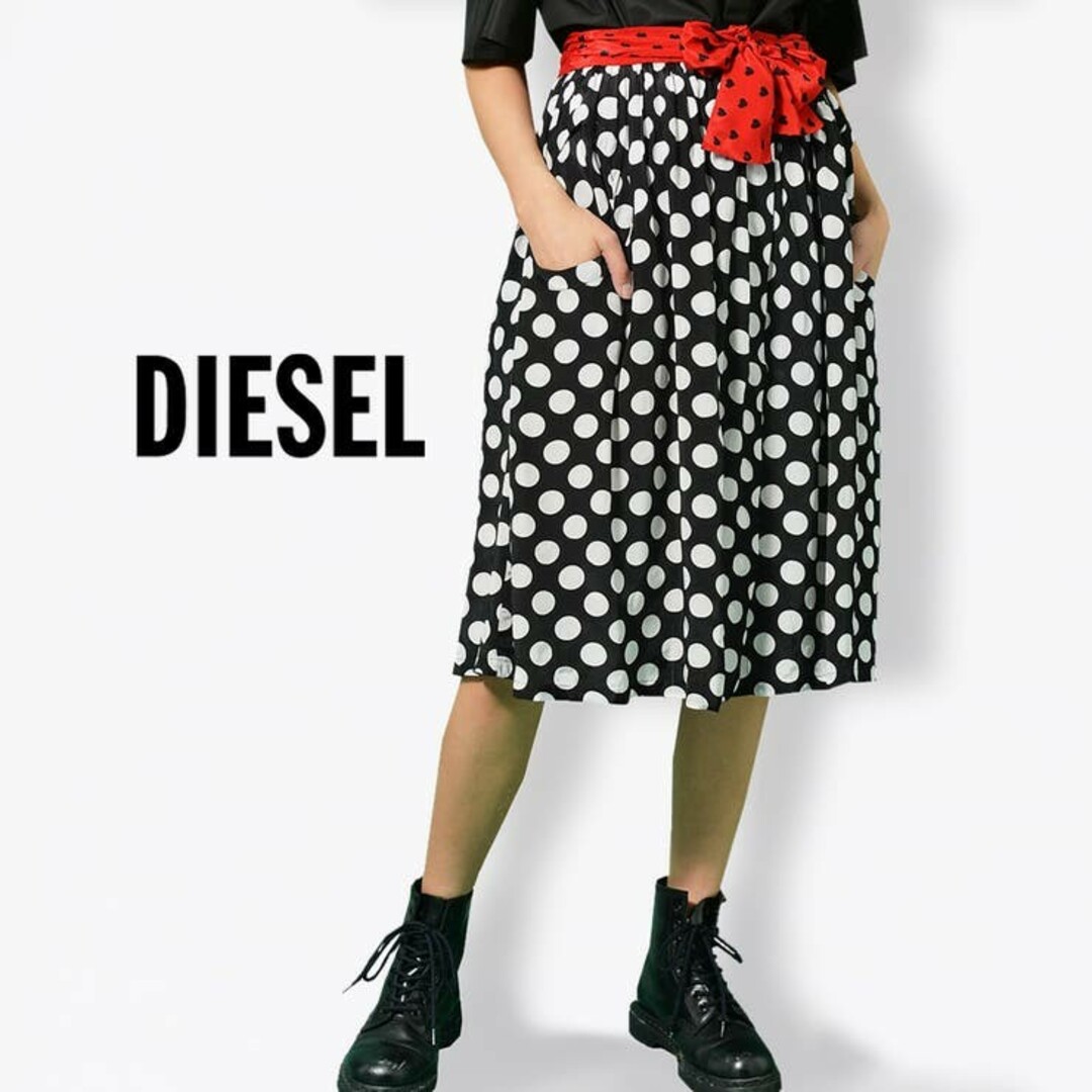 【新品】ディーゼル O-MARCIL SKIRT 総柄ギャザースカート ドット柄 | フリマアプリ ラクマ