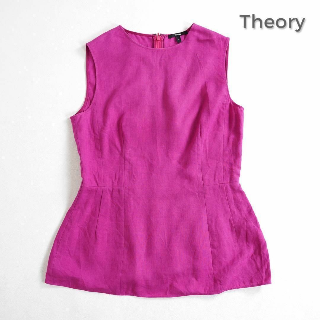 theory(セオリー)の142*美品 セオリー theory リネン ペプラム ノースリーブプルオーバー レディースのトップス(シャツ/ブラウス(半袖/袖なし))の商品写真