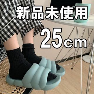 【次入荷未定！最終値下げ！新品未使用】 レディース サンダル 25cm ブルー(サンダル)