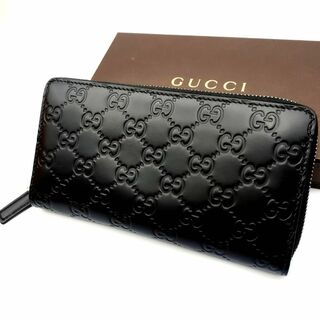 グッチ(Gucci)の【れんきち様専用】グッチ GG シマ ブラック ラウンドファスナー(長財布)