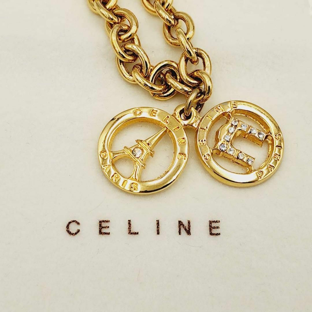 ★CELINE★ブレスレット サークル エッフェル塔 凱旋門 ストーン ゴールド