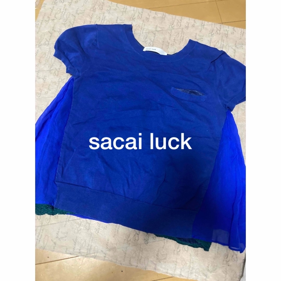 sacai luck(サカイラック)のsacai luck サカイ　ブルー　トップス レディースのトップス(カットソー(半袖/袖なし))の商品写真