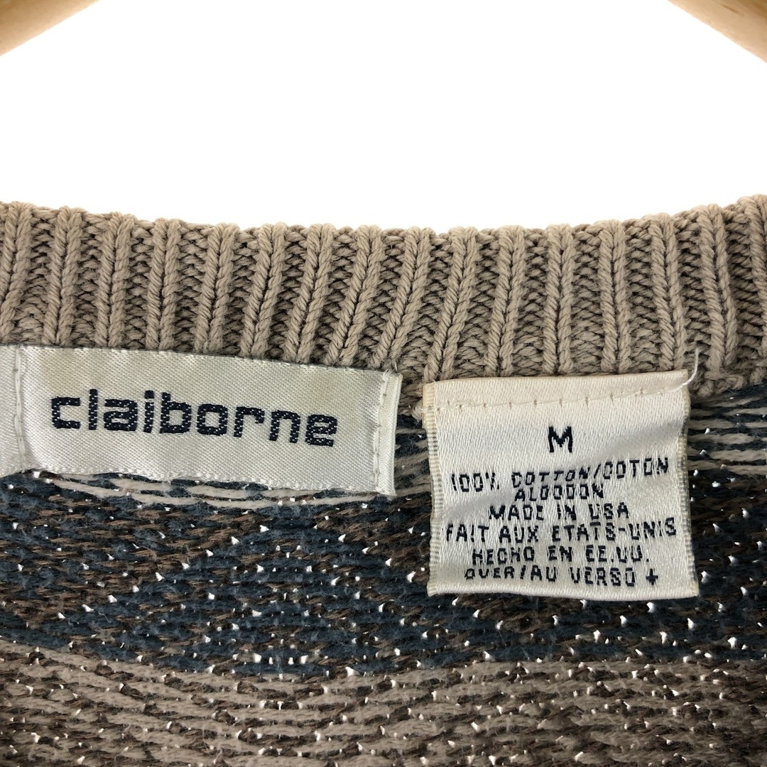 古着 claiborne 総柄 コットンニットセーター USA製 メンズL /eaa362356 メンズのトップス(ニット/セーター)の商品写真