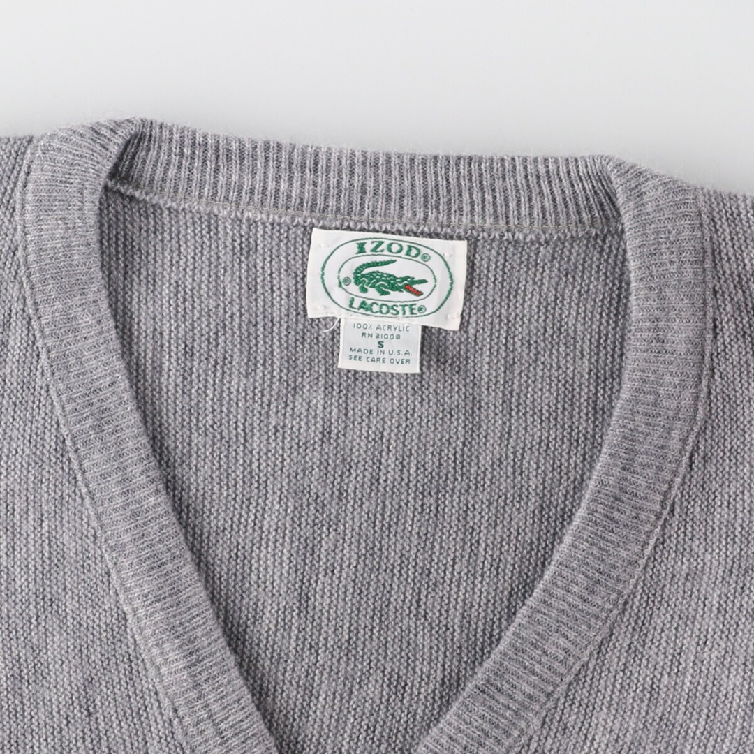 LACOSTE(ラコステ)の古着 80年代 ラコステ LACOSTE IZOD Vネック アクリルニットセーター USA製 メンズS ヴィンテージ /eaa366639 メンズのトップス(ニット/セーター)の商品写真