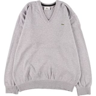 ラコステ(LACOSTE)の古着 ラコステ LACOSTE Vネック コットンニットセーター 4 メンズS /eaa366640(ニット/セーター)