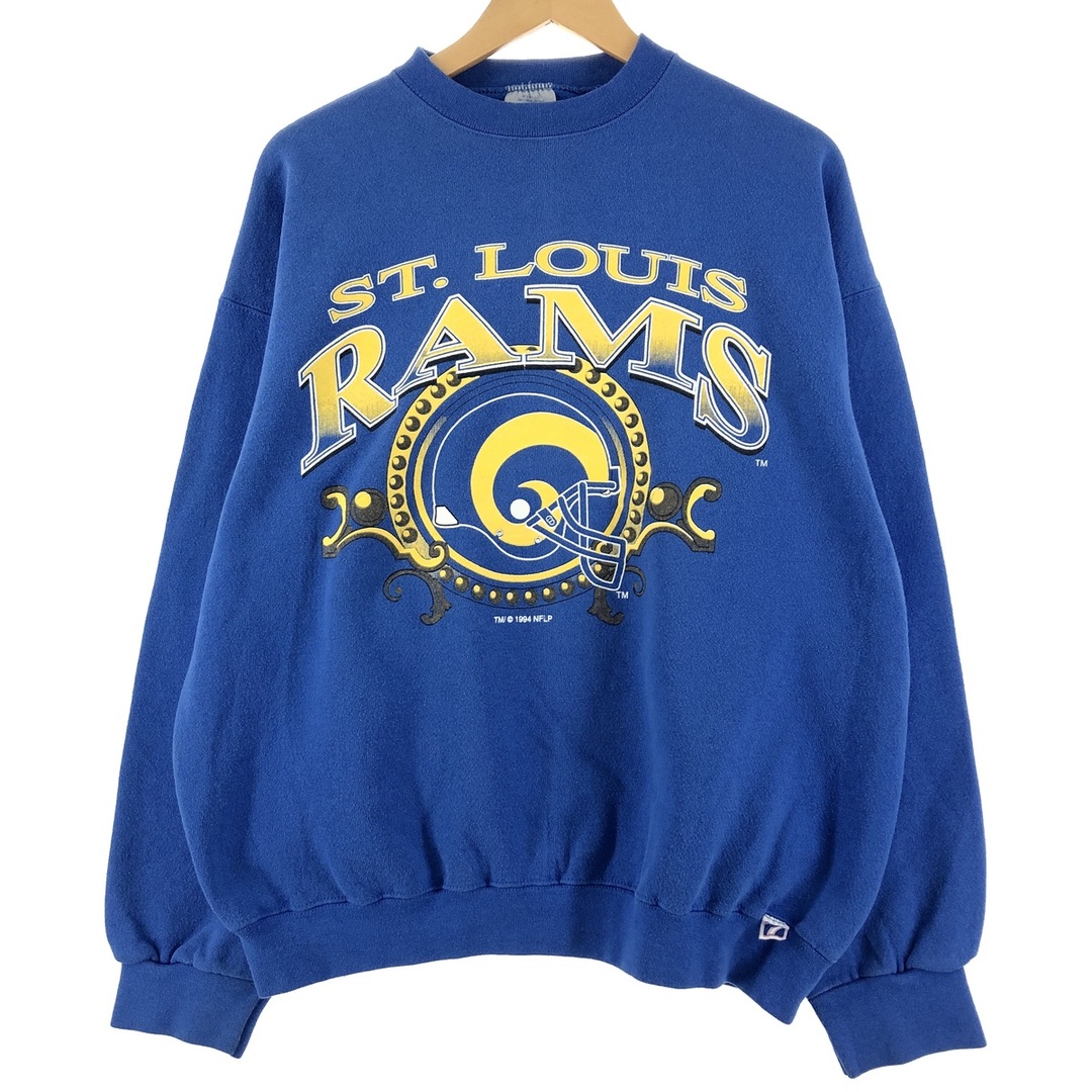 LOGO 7 NFL ST. LOUIS RAMS セントルイスラムズ プリントスウェットシャツ トレーナー USA製 メンズXL /eaa366420