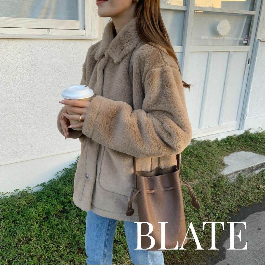 blate 2way最高の肌触りエコファーショートコート