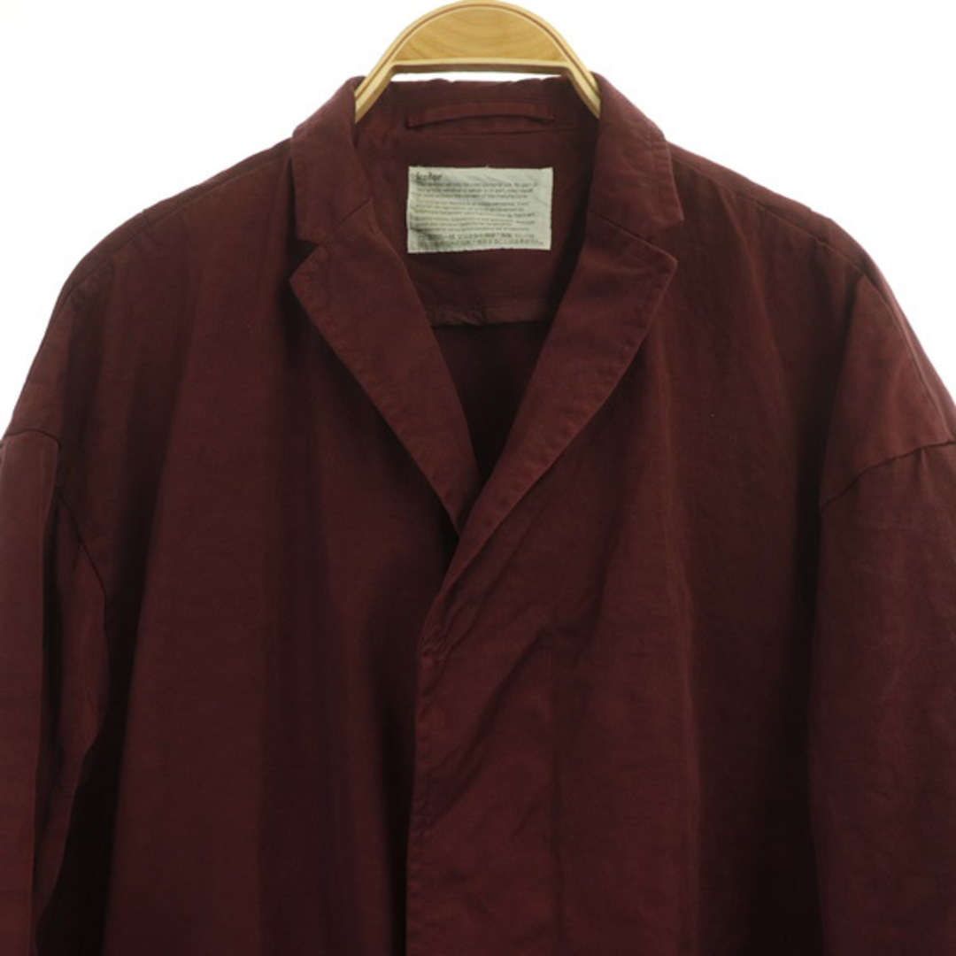 カラー kolor 21SS ロングコート ナイロン ベルト付 2 ボルドー - その他