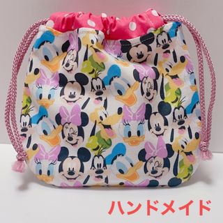 ディズニー柄USAコットン生地☆ハンドメイド☆巾着(ポーチ)