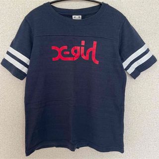 エックスガール(X-girl)のX-GARL 半袖Tシャツ  size1 ネイビー 【古着】(Tシャツ(半袖/袖なし))