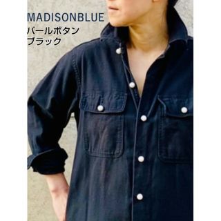 MADISONBLUE - 美品MADISONBLUE☆HAMPTONパールボタンシャツ☆ブラック ...