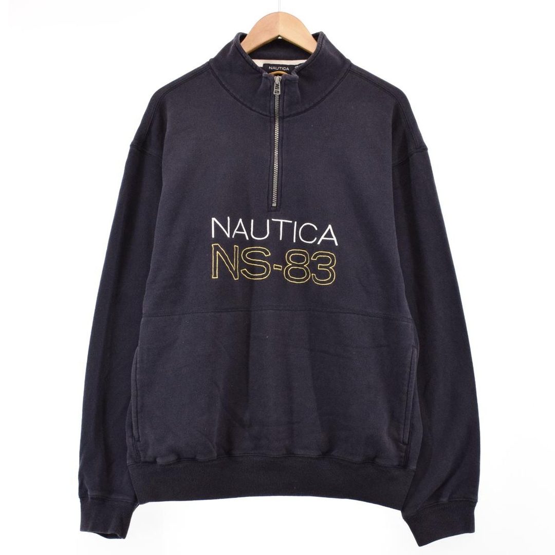 NAUTICA(ノーティカ)の古着 ノーティカ NAUTICA 刺繍 ハーフジップスウェットシャツ トレーナー メンズXXL /eaa330247 メンズのトップス(スウェット)の商品写真