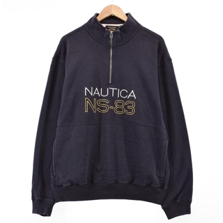 ノーティカ(NAUTICA)の古着 ノーティカ NAUTICA 刺繍 ハーフジップスウェットシャツ トレーナー メンズXXL /eaa330247(スウェット)