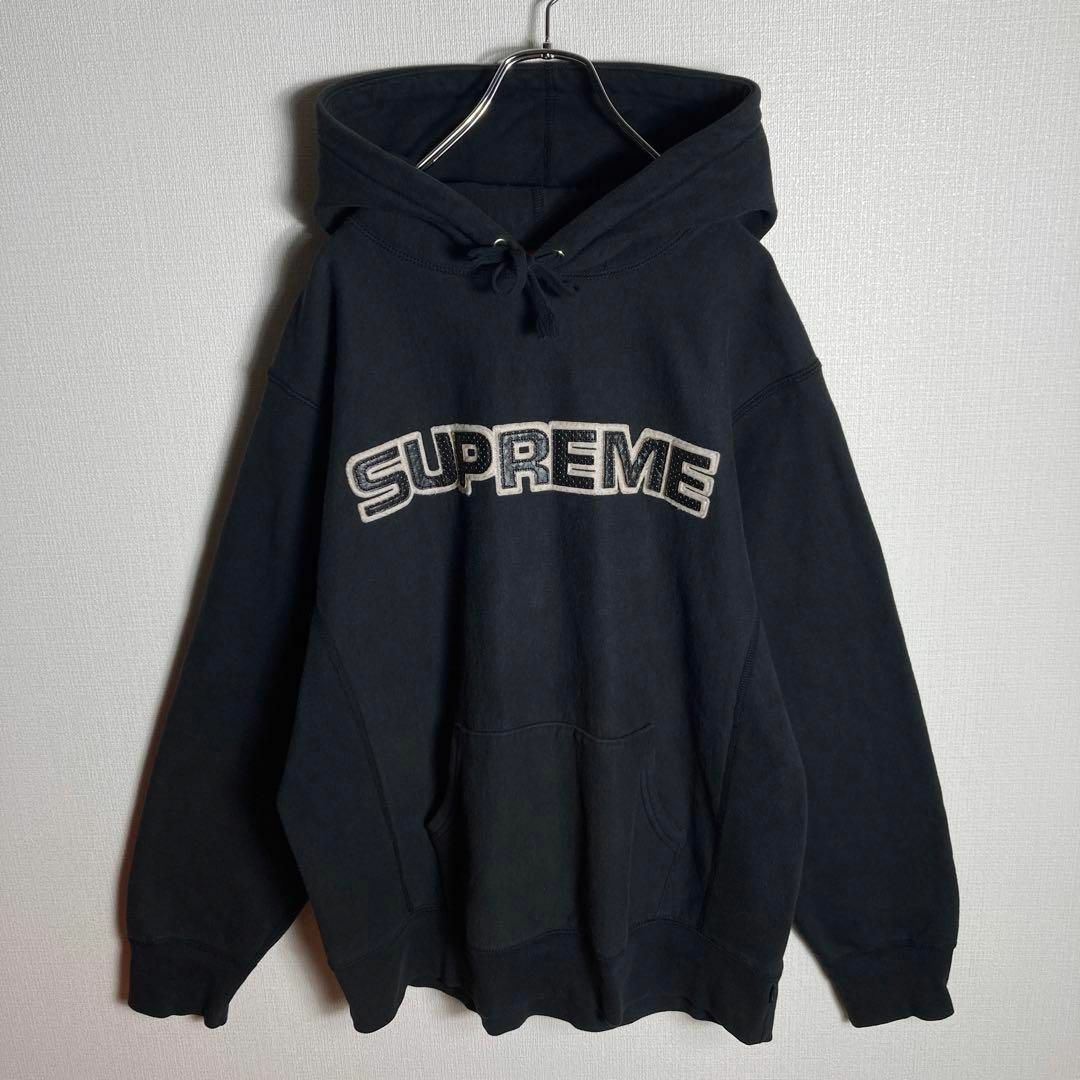 supreme Needlepoint Hooded Jacket 黒 Ⅼサイズ