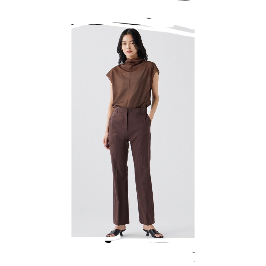 PLST - 新品 ハイストレッチリネンミックスフレアパンツ S ダーク