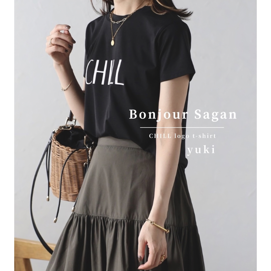 【新品/タグ付き】Bonjour Sagan CHILLロゴTシャツ bk レディースのトップス(Tシャツ(半袖/袖なし))の商品写真