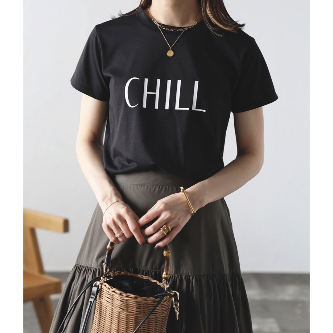 【新品/タグ付き】Bonjour Sagan CHILLロゴTシャツ bk レディースのトップス(Tシャツ(半袖/袖なし))の商品写真