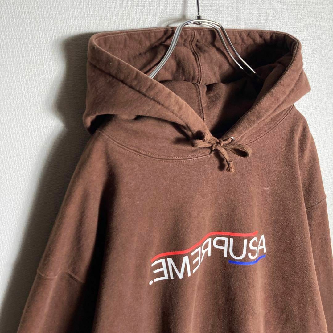 【希少XLサイズ】シュプリーム ビッグロゴ入り人気カラーパーカー 即完売モデル