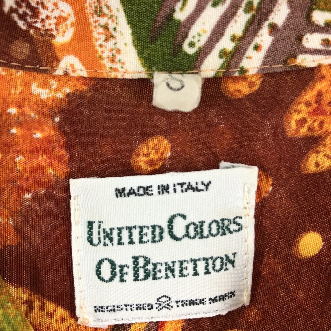 BENETTON(ベネトン)の古着 ベネトン UNITED COLORS OF BENETTON 半袖 総柄 オープンカラー シャツ イタリア製 メンズL /eaa366108 メンズのトップス(シャツ)の商品写真