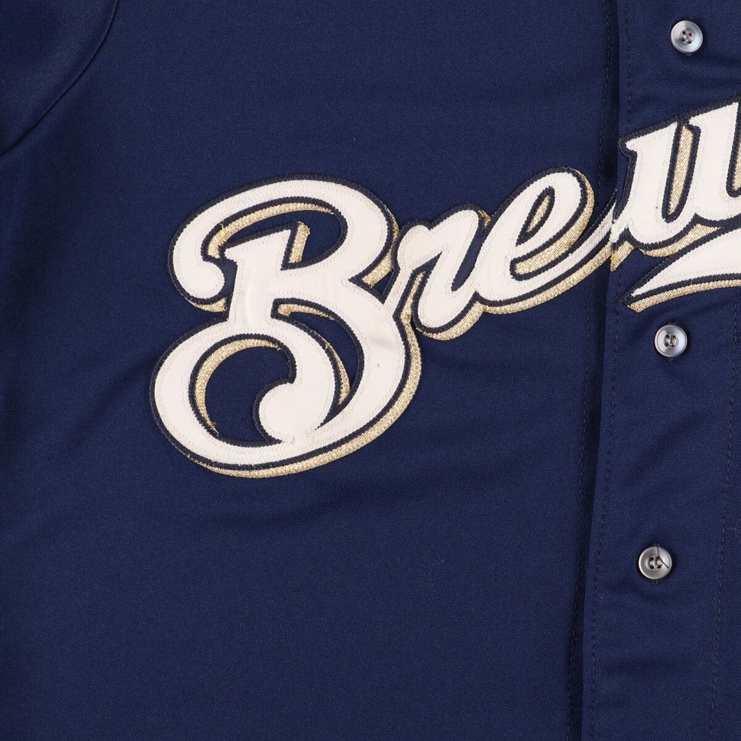 Majestic MLB MILWAUKEE BREWERS ミルウォーキーブルワーズ ゲームシャツ ベースボールシャツ USA製 メンズXL /eaa364326 3