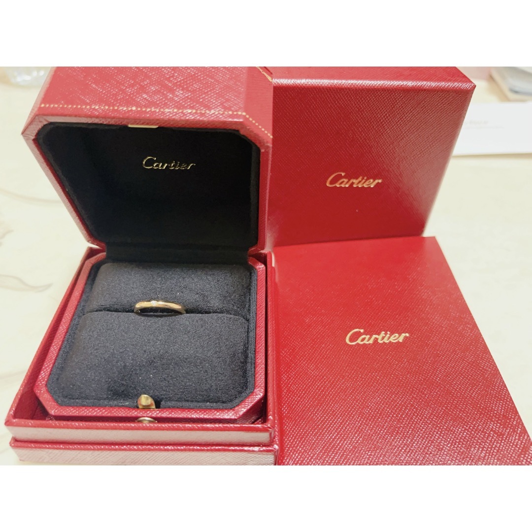 美品 カルティエ9号 ピンクゴールド ウェディング リング ダイヤ