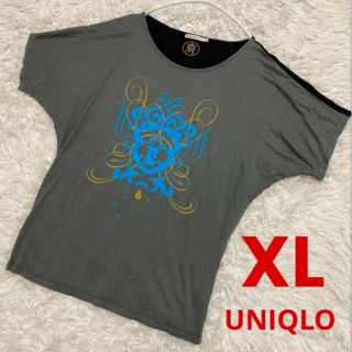 ユニクロ(UNIQLO)のUNIQLO MR Tシャツ カットソー 大きいサイズ XLサイズ ブラック(Tシャツ(半袖/袖なし))