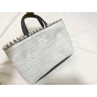 ドゥロワー(Drawer)のフルールTweed×Pearl tote bag (トートバッグ)