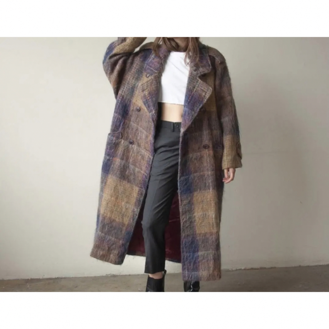 Lochie - persephone vintage 1980s チェックモヘアウールコートの通販