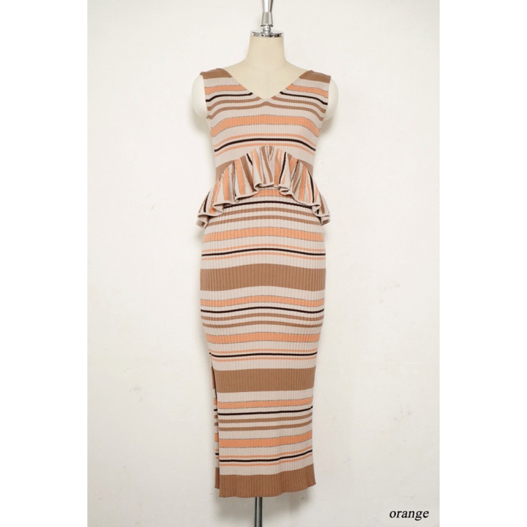 Her lip to(ハーリップトゥ)の完売品・入手不可｜Multi Stripe Back Ribbon Dress レディースのワンピース(ロングワンピース/マキシワンピース)の商品写真