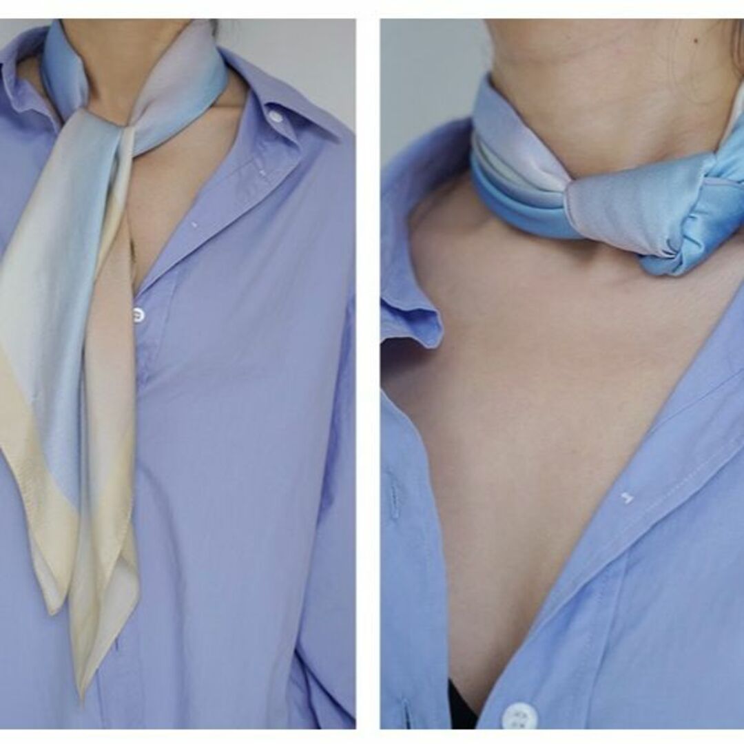 THEATRE PRODUCTS(シアタープロダクツ)のPanlulupan フレンチ シルク100% 大判 グラデーションスカーフ レディースのファッション小物(バンダナ/スカーフ)の商品写真