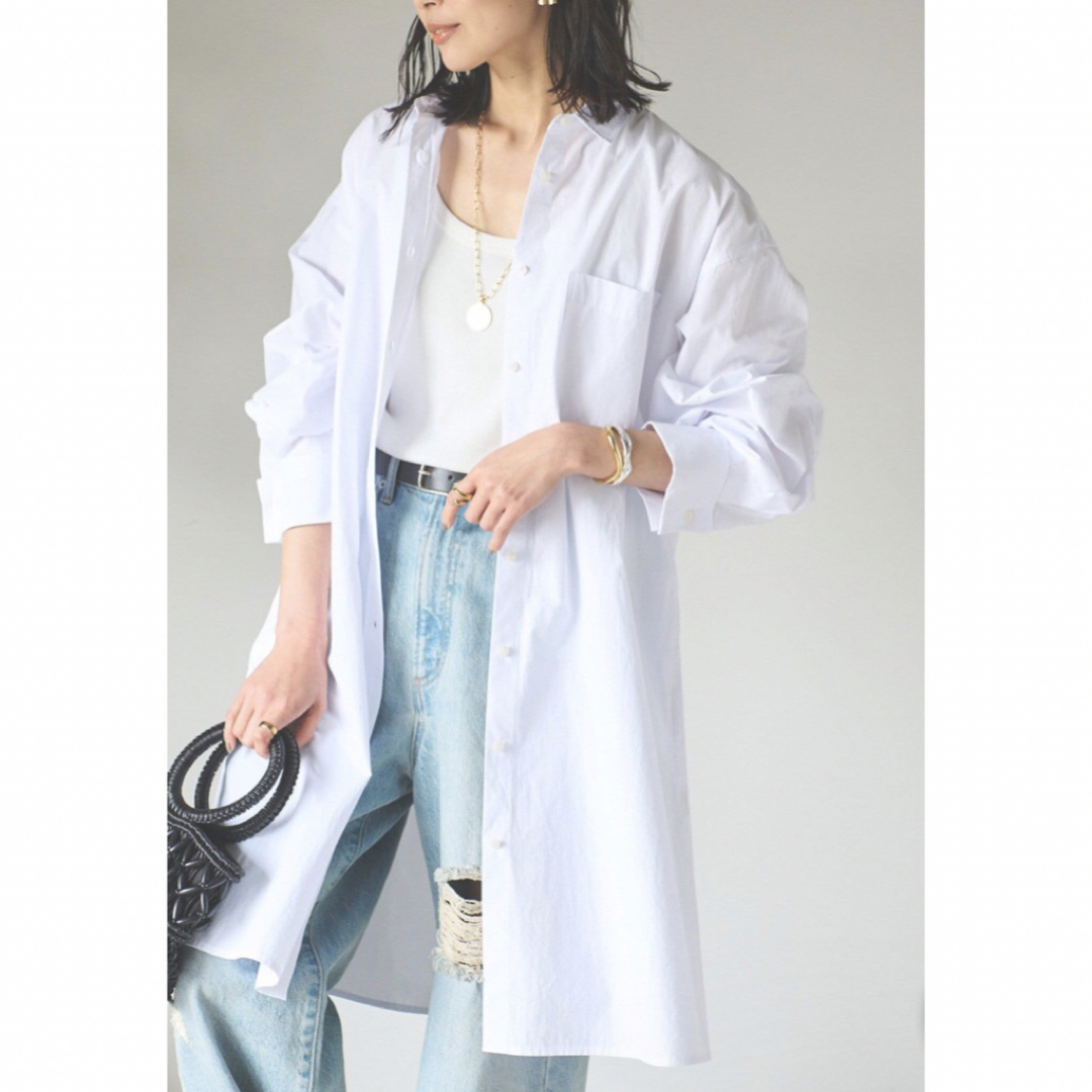 【新品】リヴドロワ ボリュームスリーブ ミニシャツワンピース ロングシャツ 白 | フリマアプリ ラクマ