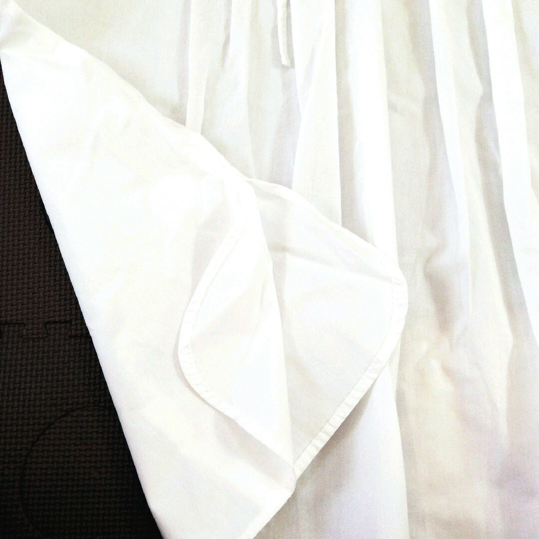 ブラウス シャツ 白 リボン 七分袖 五分袖 チュニック カジュアル トップス レディースのトップス(シャツ/ブラウス(長袖/七分))の商品写真