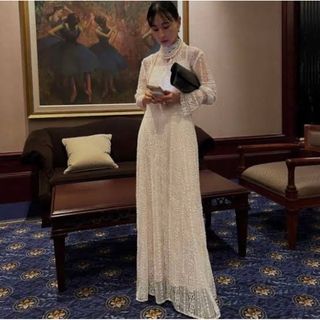 アメリヴィンテージ(Ameri VINTAGE)の新品 AMERI VINTAGE LIKE LACE DRESS Ｓサイズ(ロングワンピース/マキシワンピース)