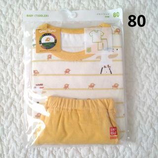 ユニクロ(UNIQLO)の【新品未使用】ユニクロ　ドライパジャマ　半袖　80　絵本コレクション　五味太郎(パジャマ)