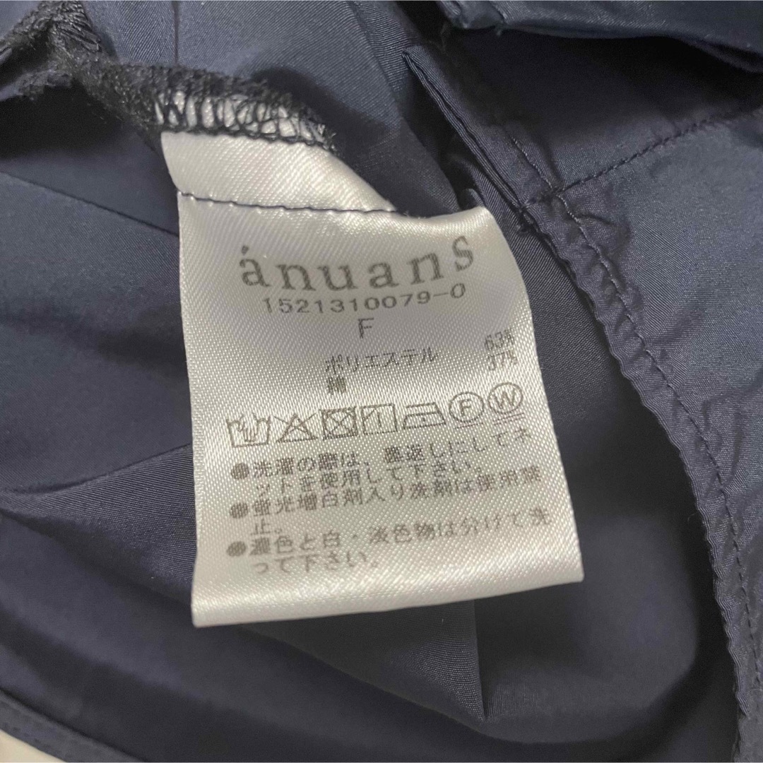 anuans ノースリーブシャツブラウス ネイビー