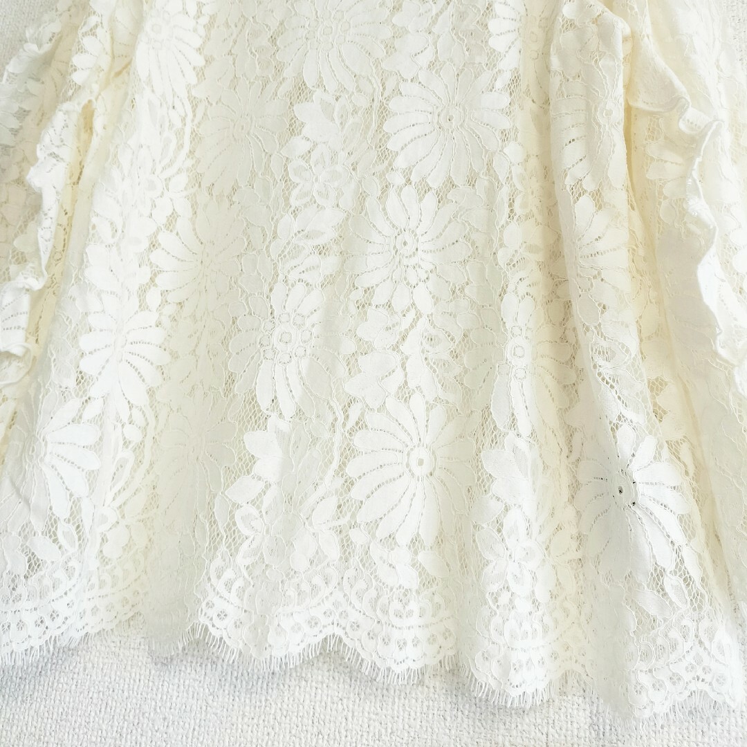 新品タグ付き IENA 総レースブラウス 白 FREE イエナ 新品✨タグ付き♪定価36,000円 レース 上品 総レース ブラウス