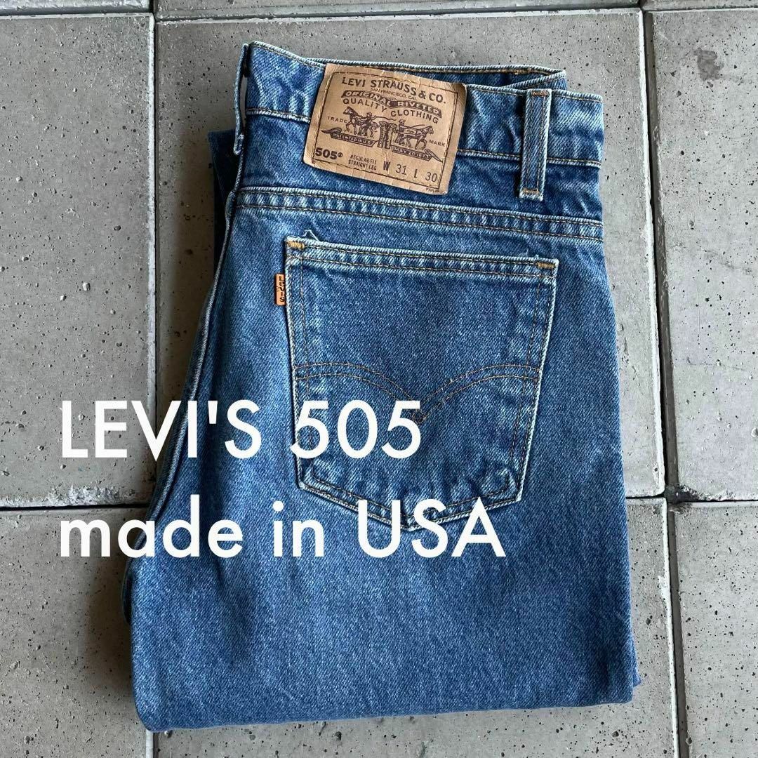 USA製 LEVI´S リーバイス 505 インディゴ デニム パンツ W31-