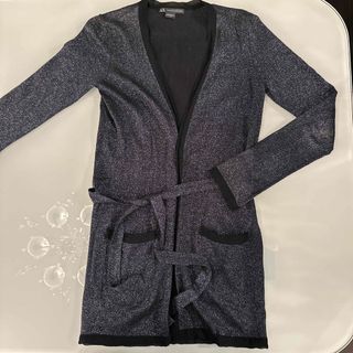 アルマーニエクスチェンジ(ARMANI EXCHANGE)のアルマーニエクスチェンジ　黒ラメ　ロングカーディガンXS(カーディガン)