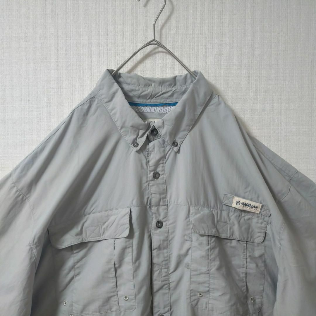 MAGELLAN 半袖シャツ胸ポケ ライトグレー RELAXED FIT 2XL メンズのトップス(シャツ)の商品写真