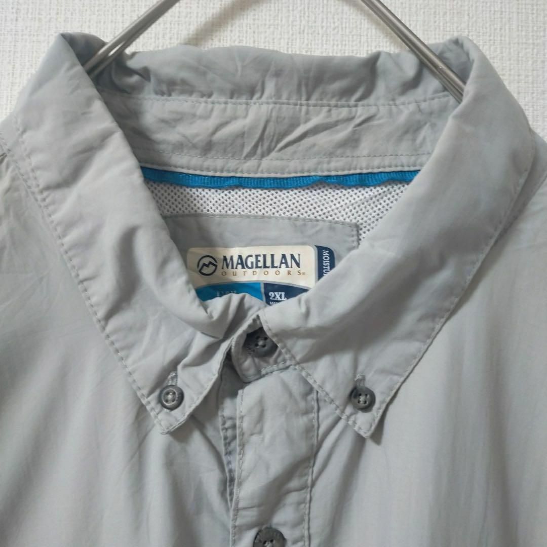 MAGELLAN 半袖シャツ胸ポケ ライトグレー RELAXED FIT 2XL メンズのトップス(シャツ)の商品写真