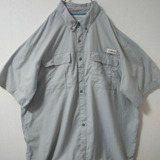 MAGELLAN 半袖シャツ胸ポケ ライトグレー RELAXED FIT 2XL(シャツ)