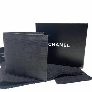 シャネル(CHANEL)のシャネル 7173338 折財布 ココマーク ロゴ シルバー アイコン ブラック(財布)