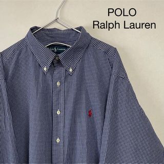 ラルフローレン(Ralph Lauren)の美品90s POLO Ralph Lauren 長袖BDシャツ ギンガムチェック(シャツ)