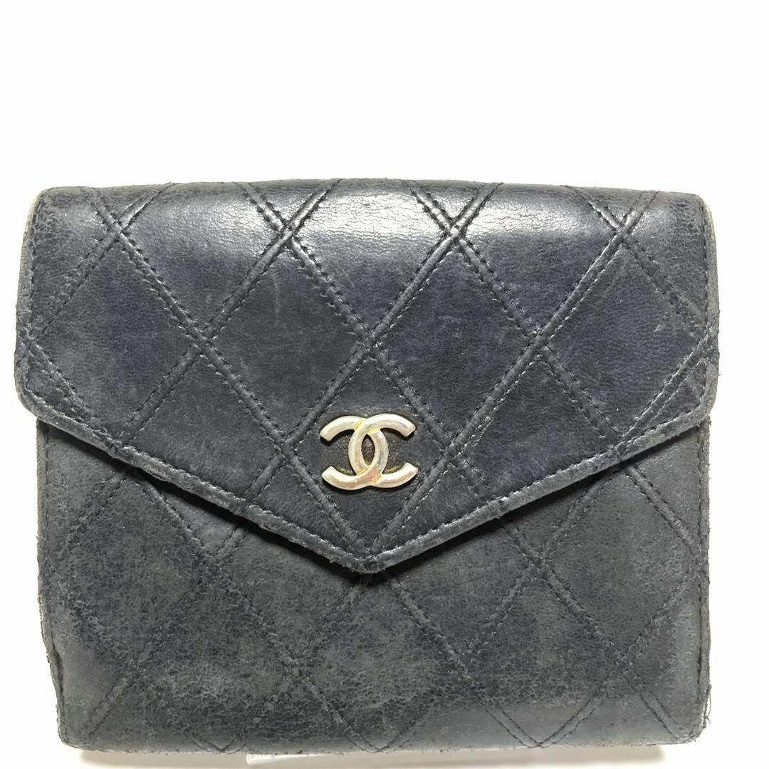 CHANEL(シャネル)のシャネル 3097823 二折 財布 ココマーク ビンテージ ブラック レザー レディースのファッション小物(財布)の商品写真