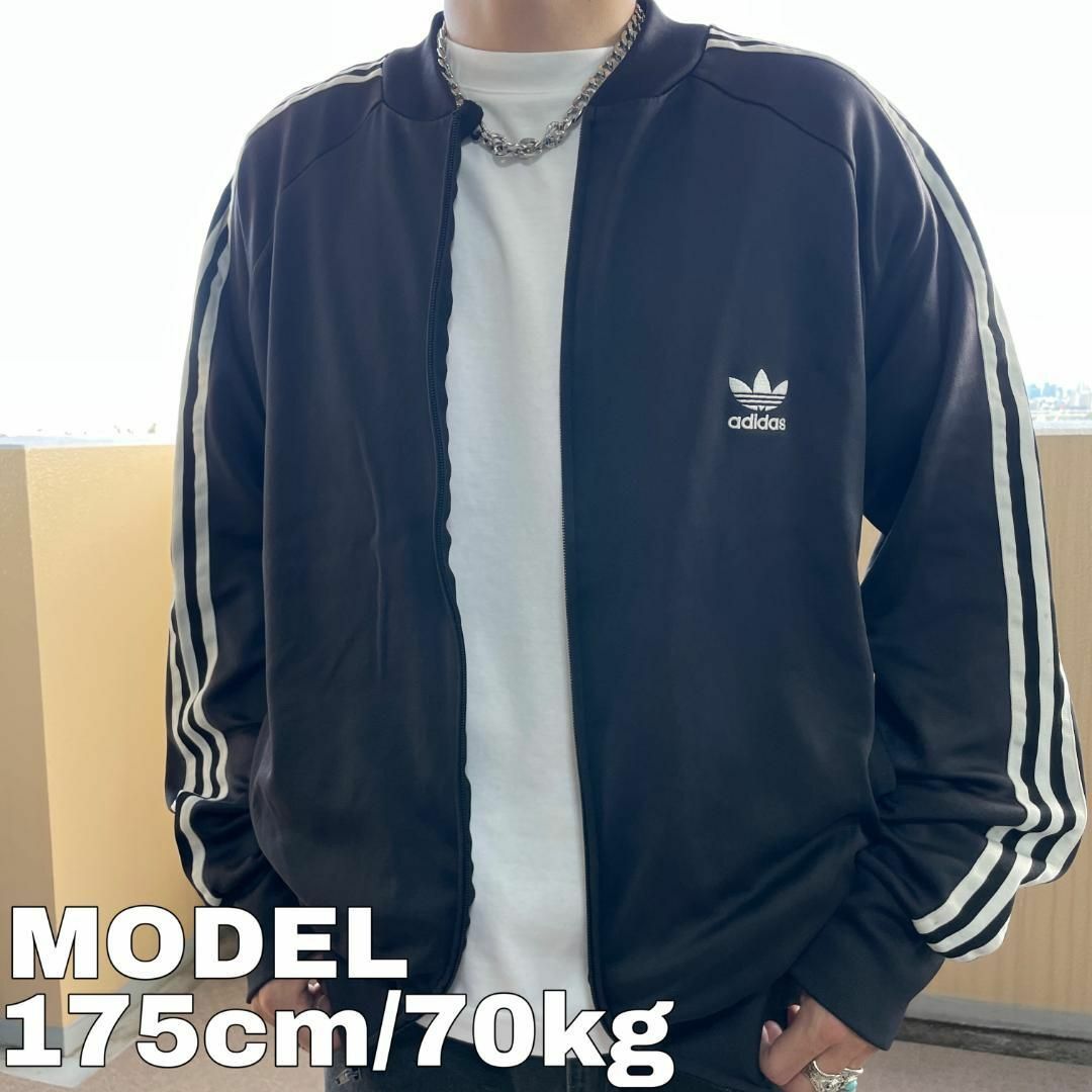 adidas アディダス トラックジャケット トレフォイル XL ブラック 白黒のサムネイル