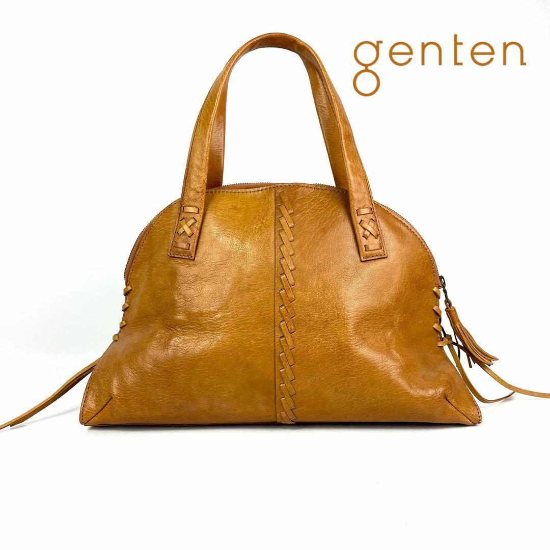 【美品】genten ゲンテン ハンドバッグ トートバッグ 肩がけ可能