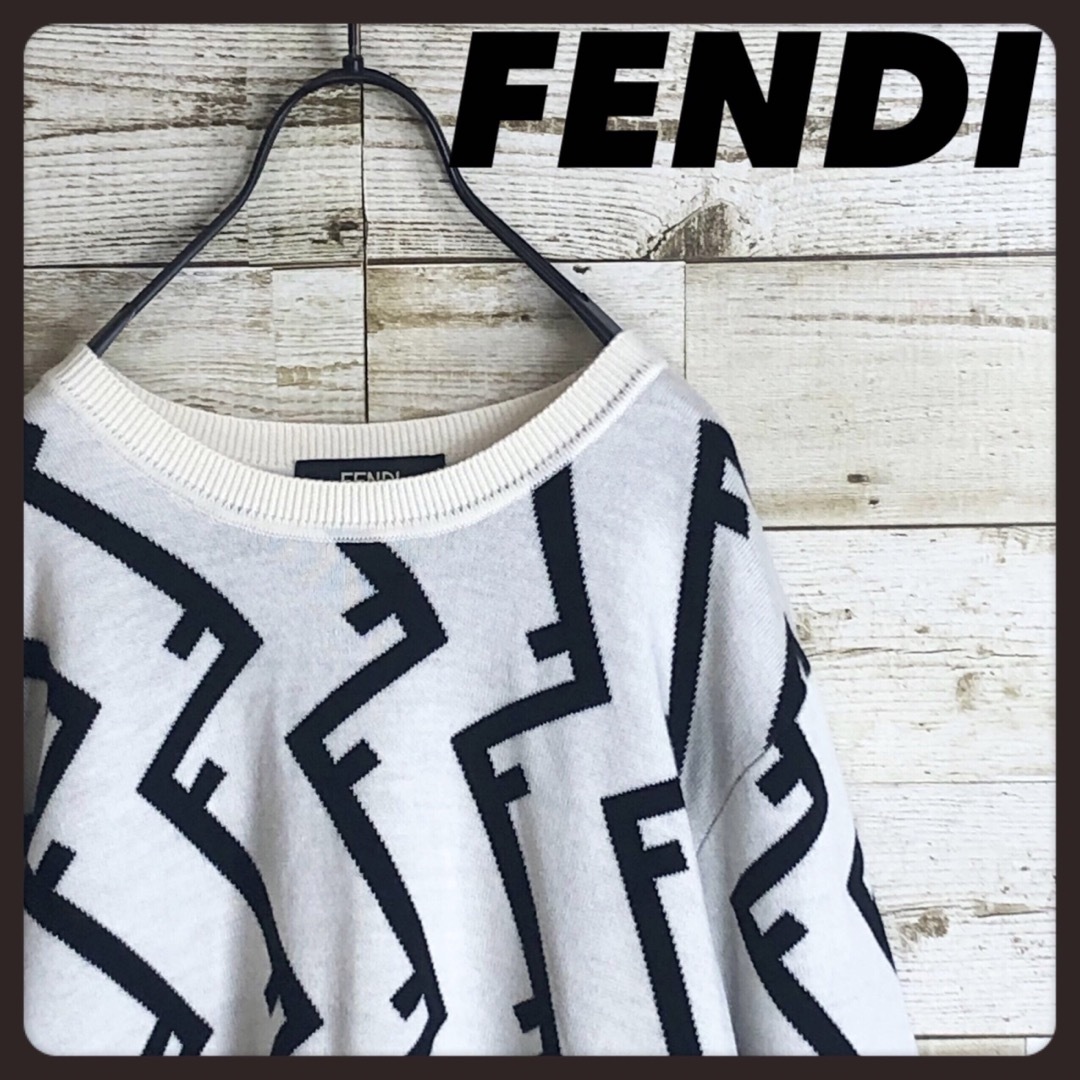 即完売 FENDI フェンディ ズッカ柄満載 ウール100% ニット セーター