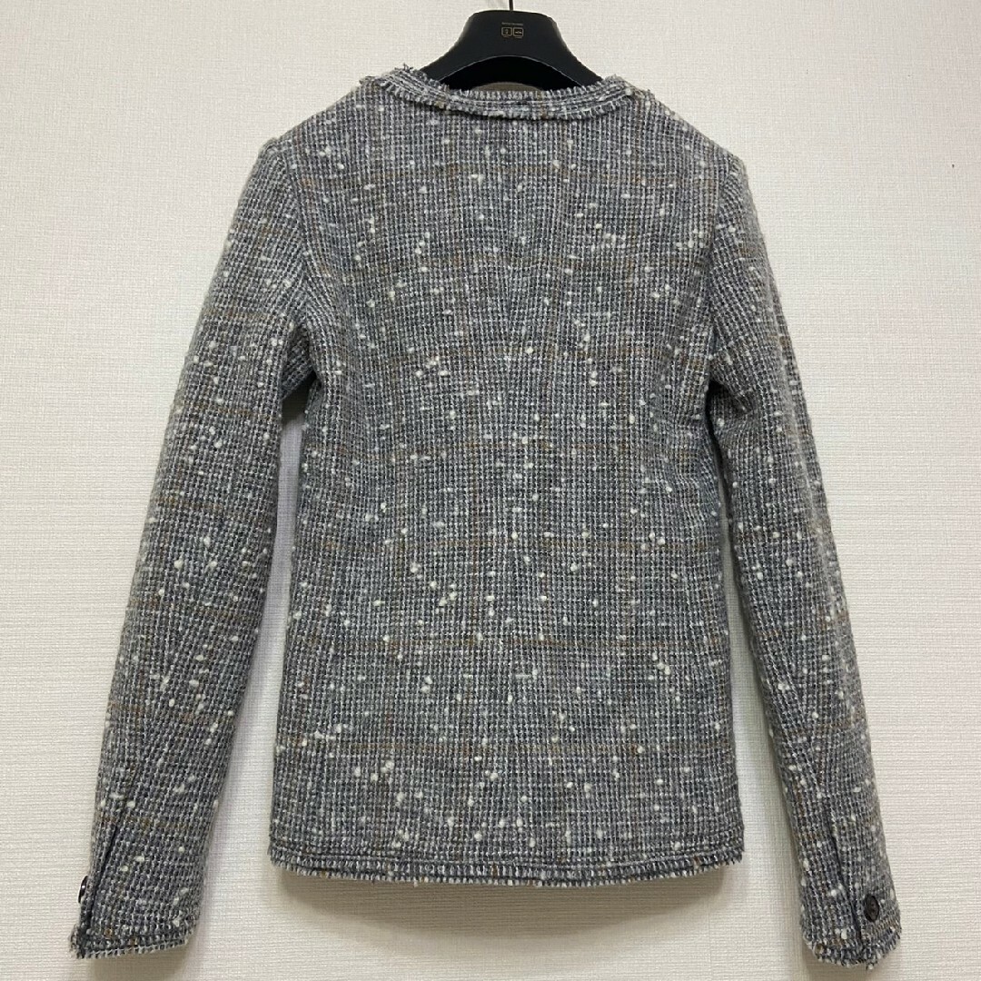 美品⚫イザベルマラン エトワール アルパカ混 ツイードノーカラー