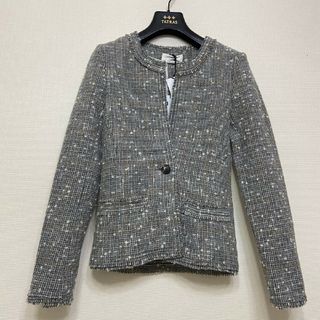 美品⚫イザベルマラン エトワール アルパカ混 ツイードノーカラー